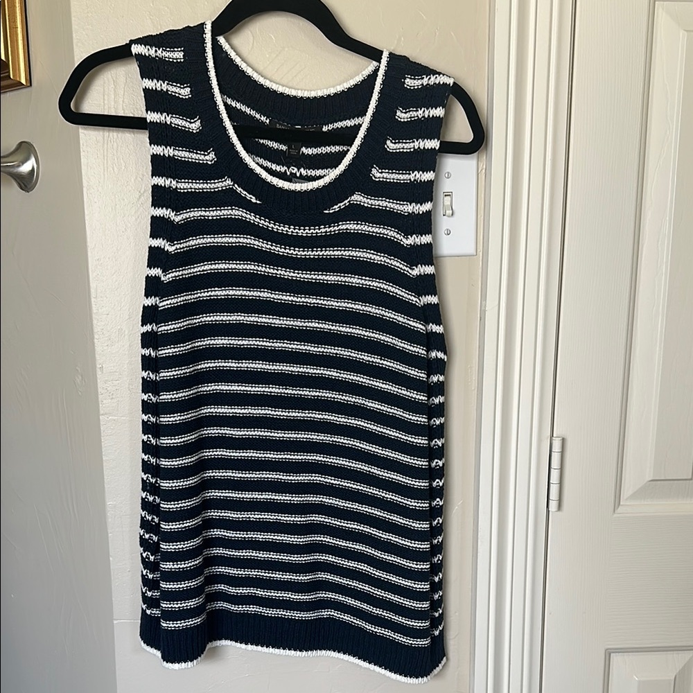 Black and White Striped Sleeveless Top